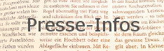 Zeitungsseitenausschnitt mit der Aufschrift Presse-Infos, Copyright: SWS